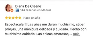 Reseña en Google de cinco estrellas de Diana De Cleene